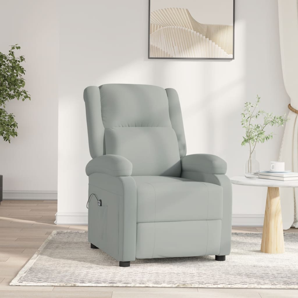 vidaXL Fauteuil relax électrique gris clair velours