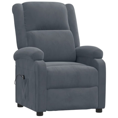 vidaXL Fauteuil de relaxation électrique Velours gris foncé