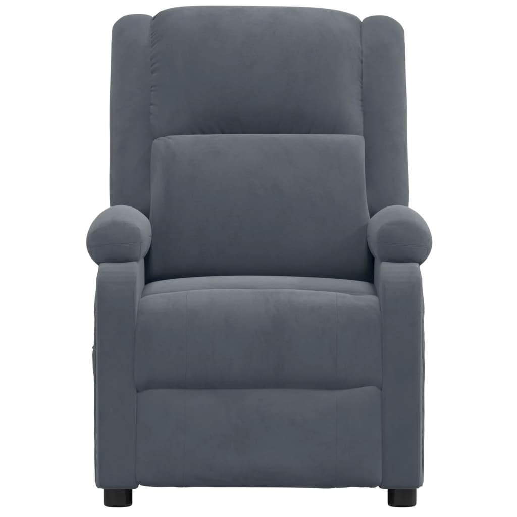 vidaXL Fauteuil de relaxation électrique Velours gris foncé