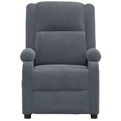vidaXL Fauteuil de relaxation électrique Velours gris foncé