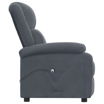 vidaXL Fauteuil de relaxation électrique Velours gris foncé
