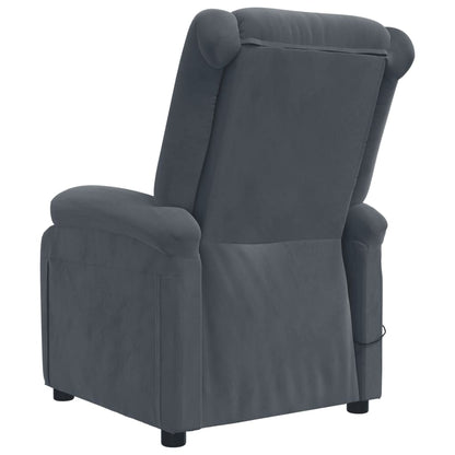 vidaXL Fauteuil de relaxation électrique Velours gris foncé