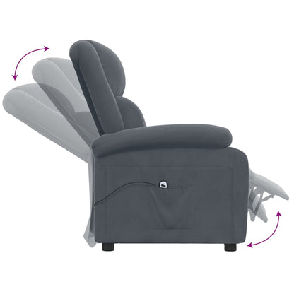 vidaXL Fauteuil de relaxation électrique Velours gris foncé