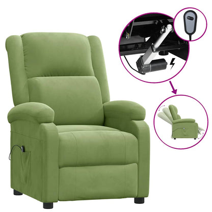 vidaXL Fauteuil relax électrique Velours vert clair