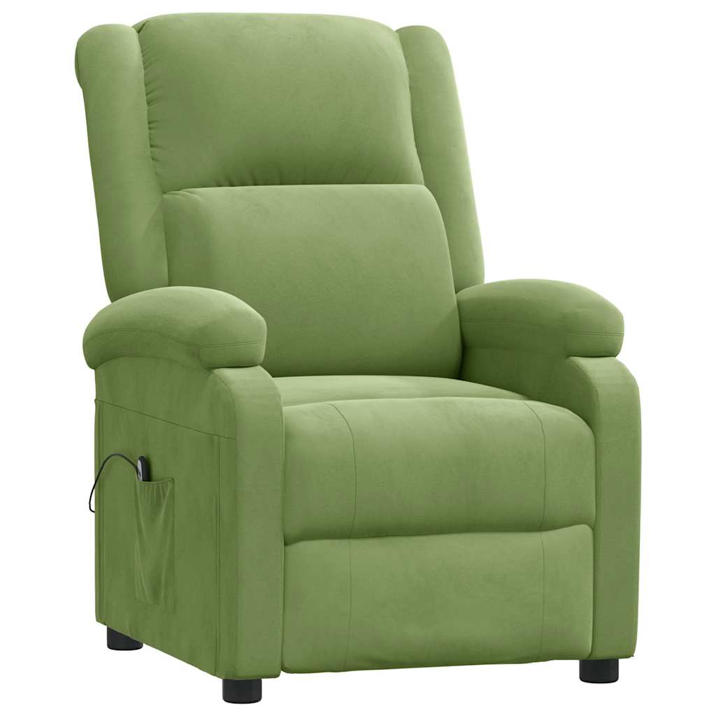 vidaXL Fauteuil relax électrique Velours vert clair
