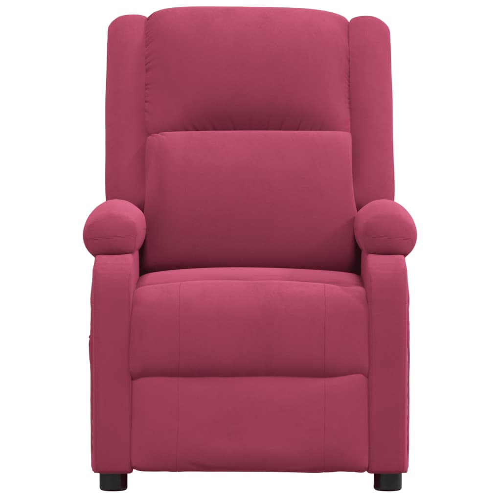 vidaXL Fauteuil relax électrique velours rouge bordeaux