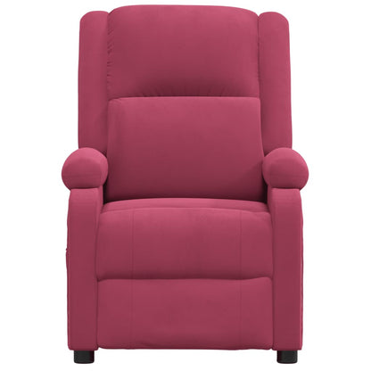 vidaXL Fauteuil relax électrique velours rouge bordeaux