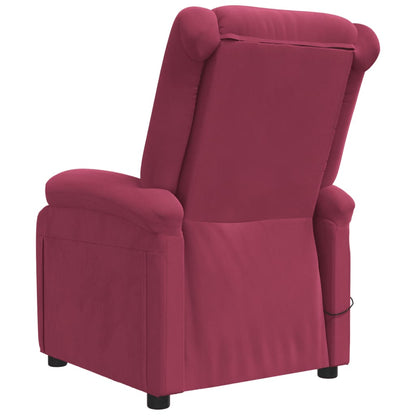 vidaXL Fauteuil relax électrique velours rouge bordeaux