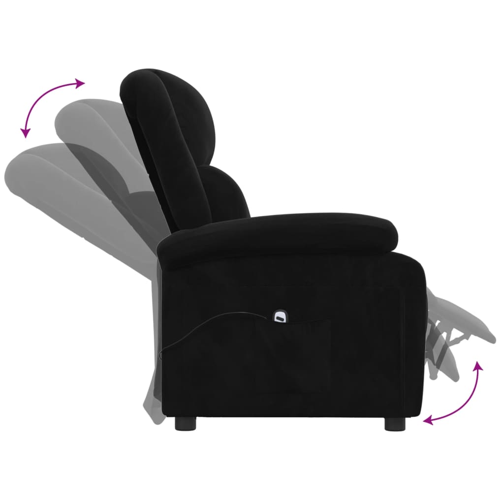 vidaXL Fauteuil relax électrique velours noir