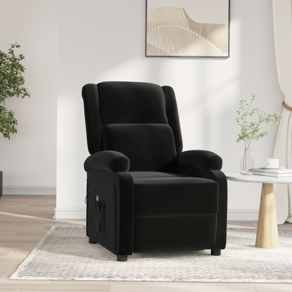 vidaXL Fauteuil relax électrique velours noir