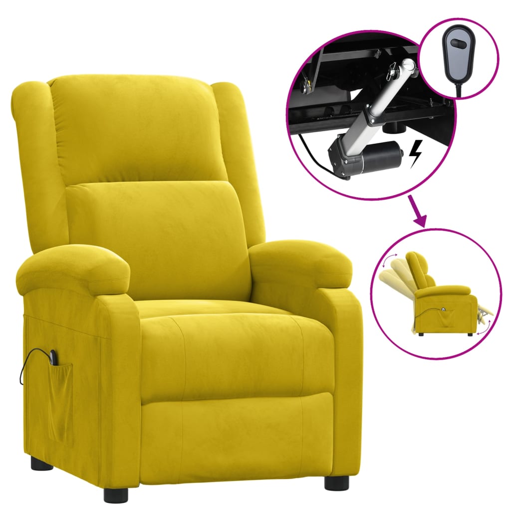 vidaXL Relaxsessel Elektrisch Gelb Samt