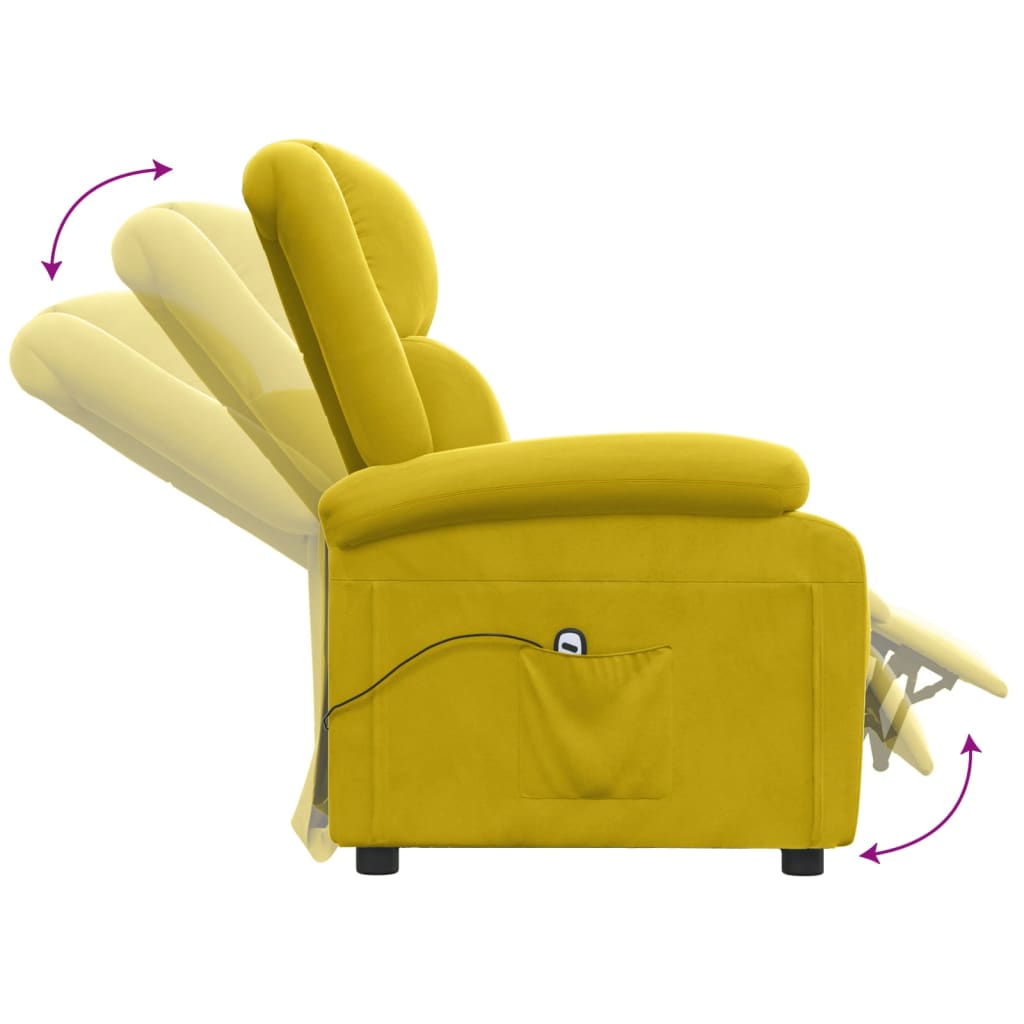vidaXL Relaxsessel Elektrisch Gelb Samt