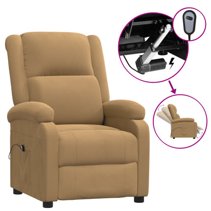 vidaXL Fauteuil relax électrique velours marron