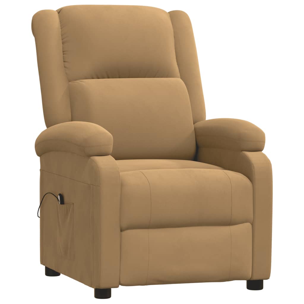 vidaXL Fauteuil relax électrique velours marron