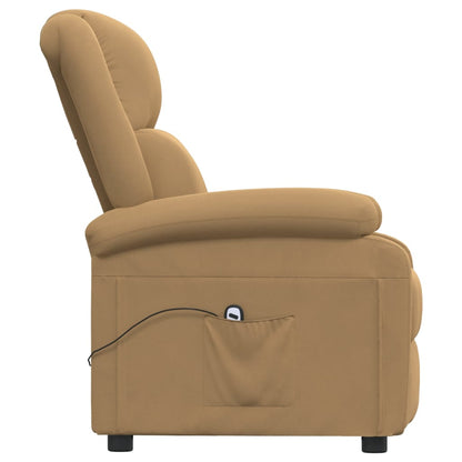 vidaXL Fauteuil relax électrique velours marron