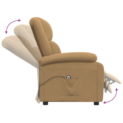 vidaXL Fauteuil relax électrique velours marron