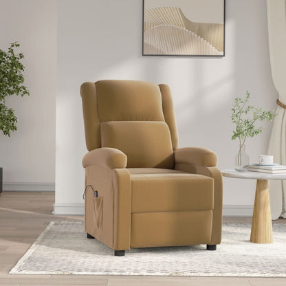 vidaXL Fauteuil relax électrique velours marron