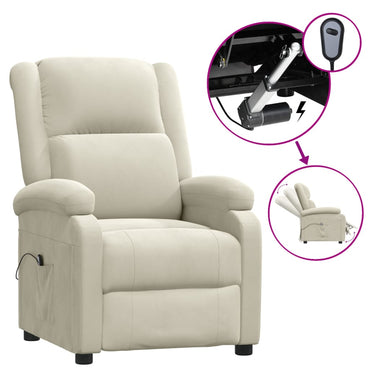 vidaXL Relaxsessel Elektrisch Creme Samt