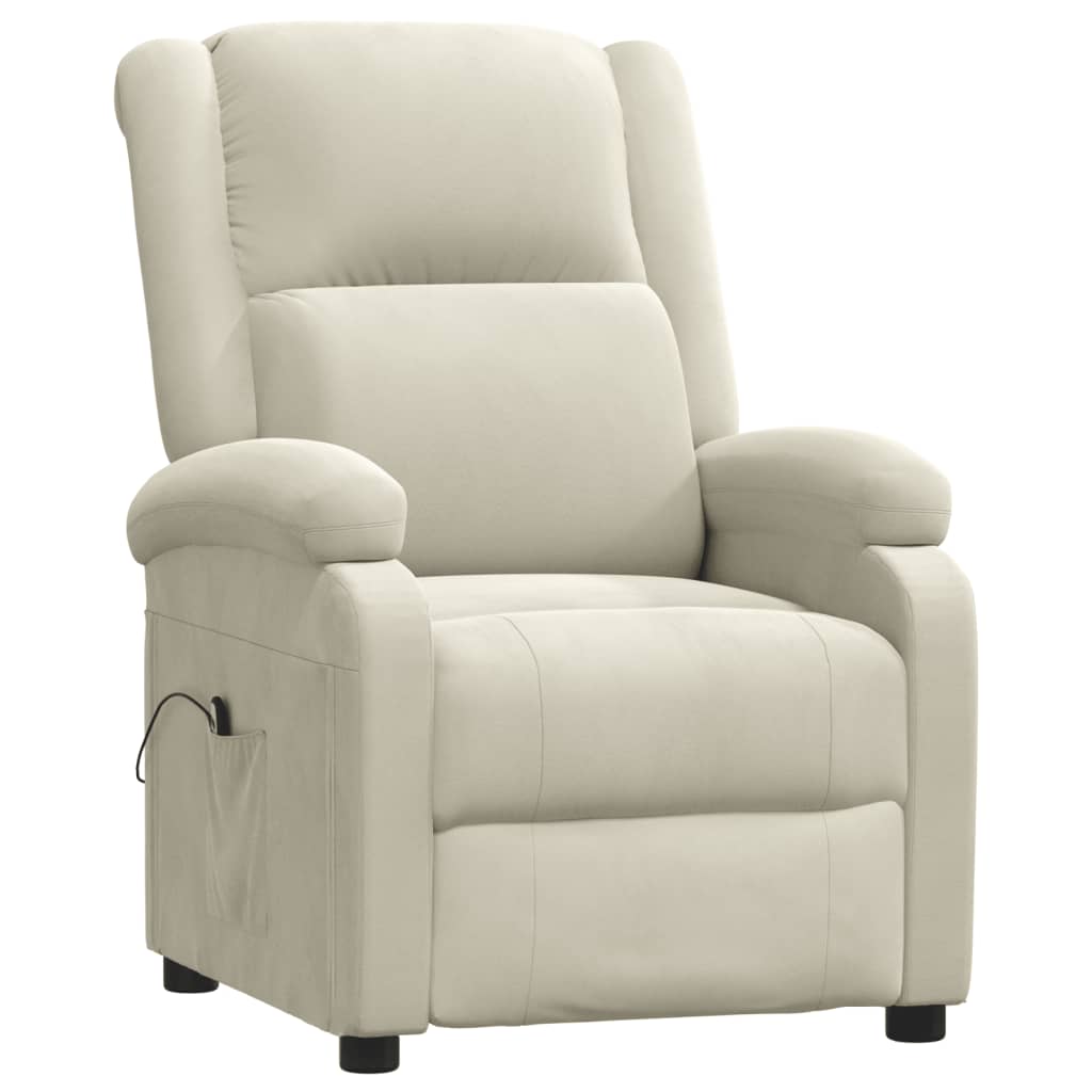 vidaXL Relaxsessel Elektrisch Creme Samt