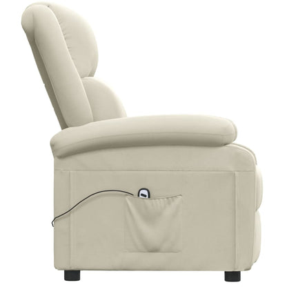 vidaXL Relaxsessel Elektrisch Creme Samt