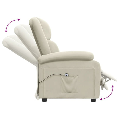 vidaXL Relaxsessel Elektrisch Creme Samt