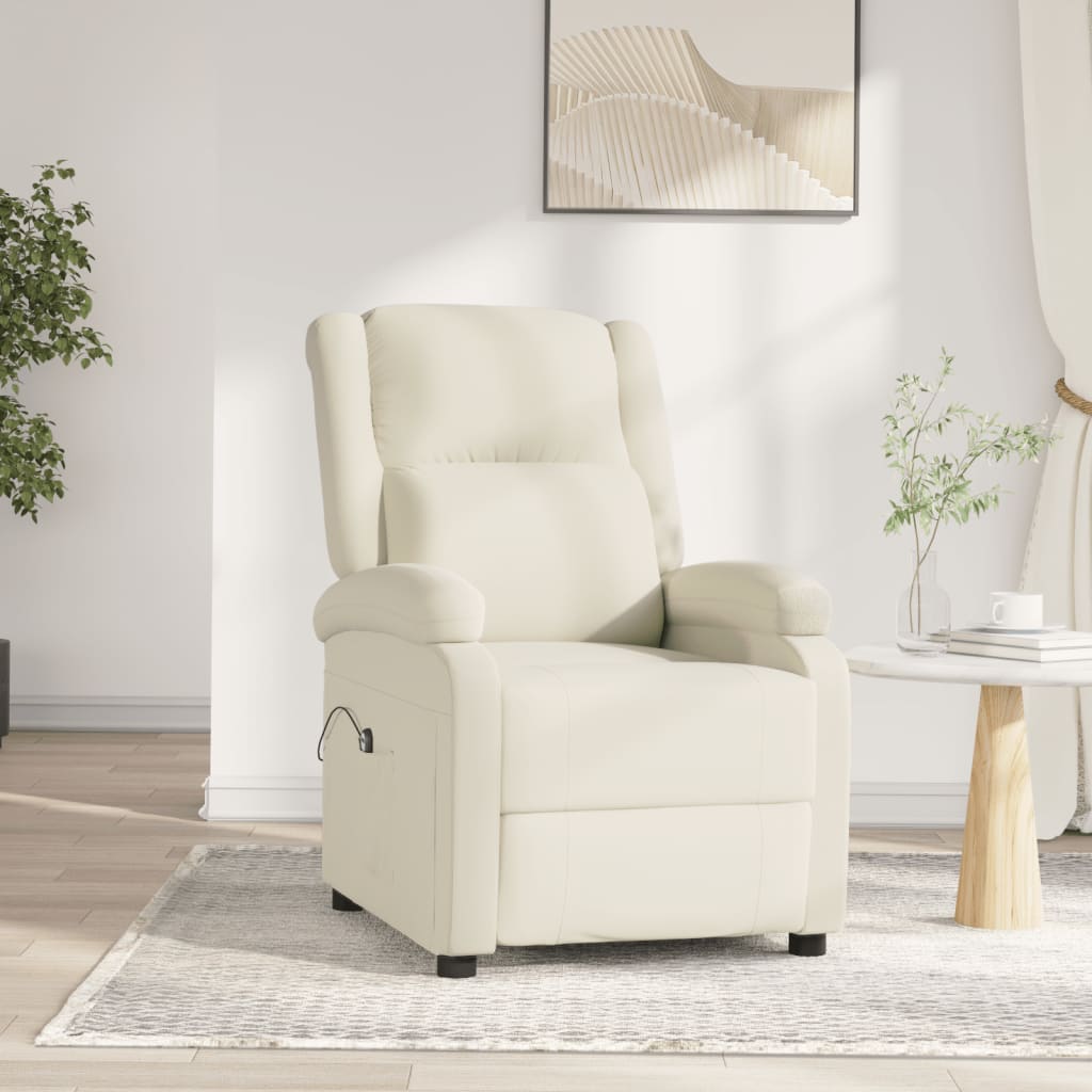 vidaXL Relaxsessel Elektrisch Creme Samt