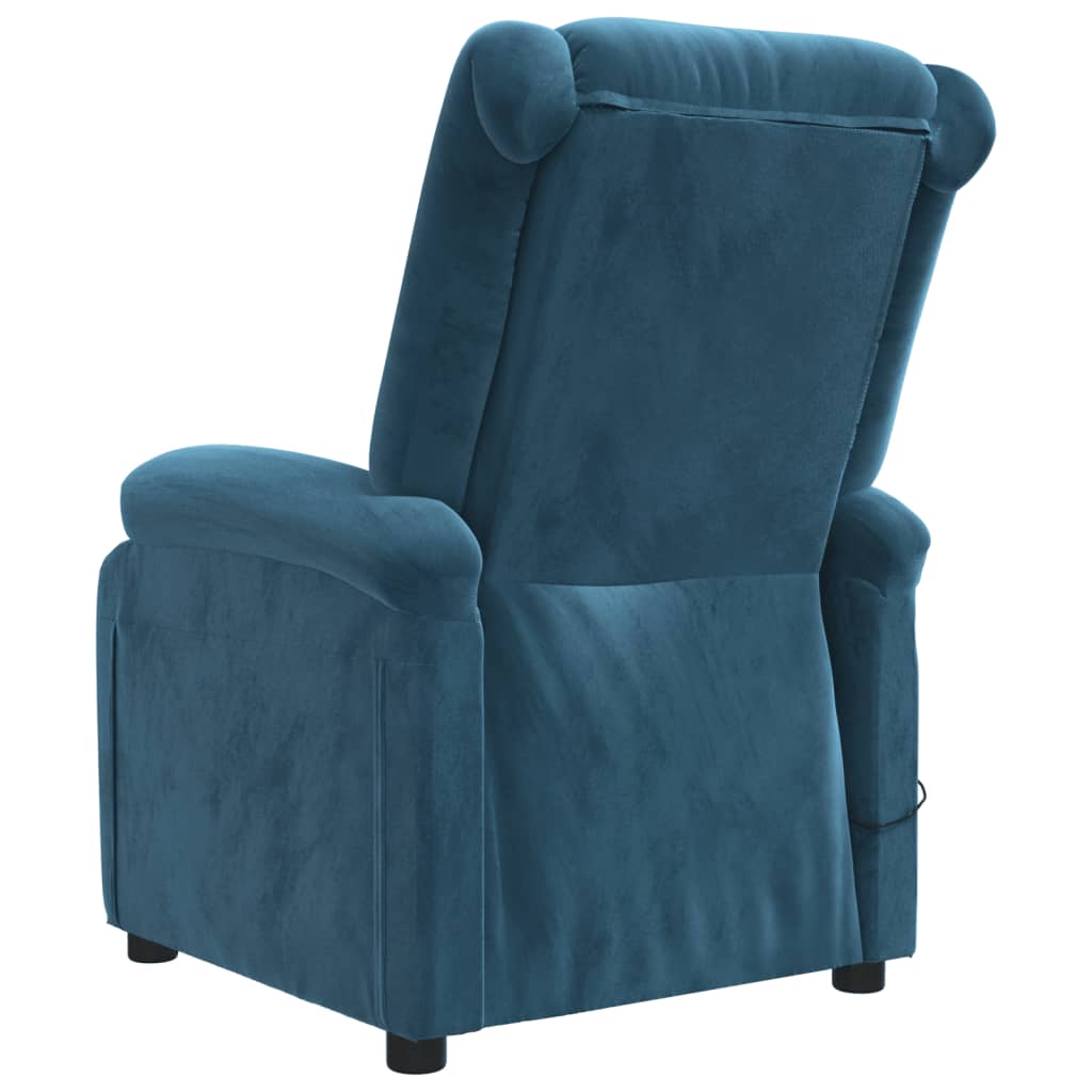 vidaXL Relaxsessel Elektrisch Blau Samt
