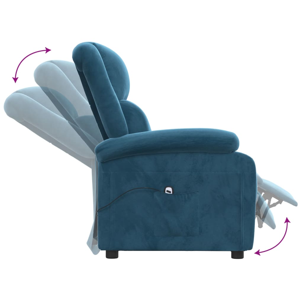 vidaXL Relaxsessel Elektrisch Blau Samt