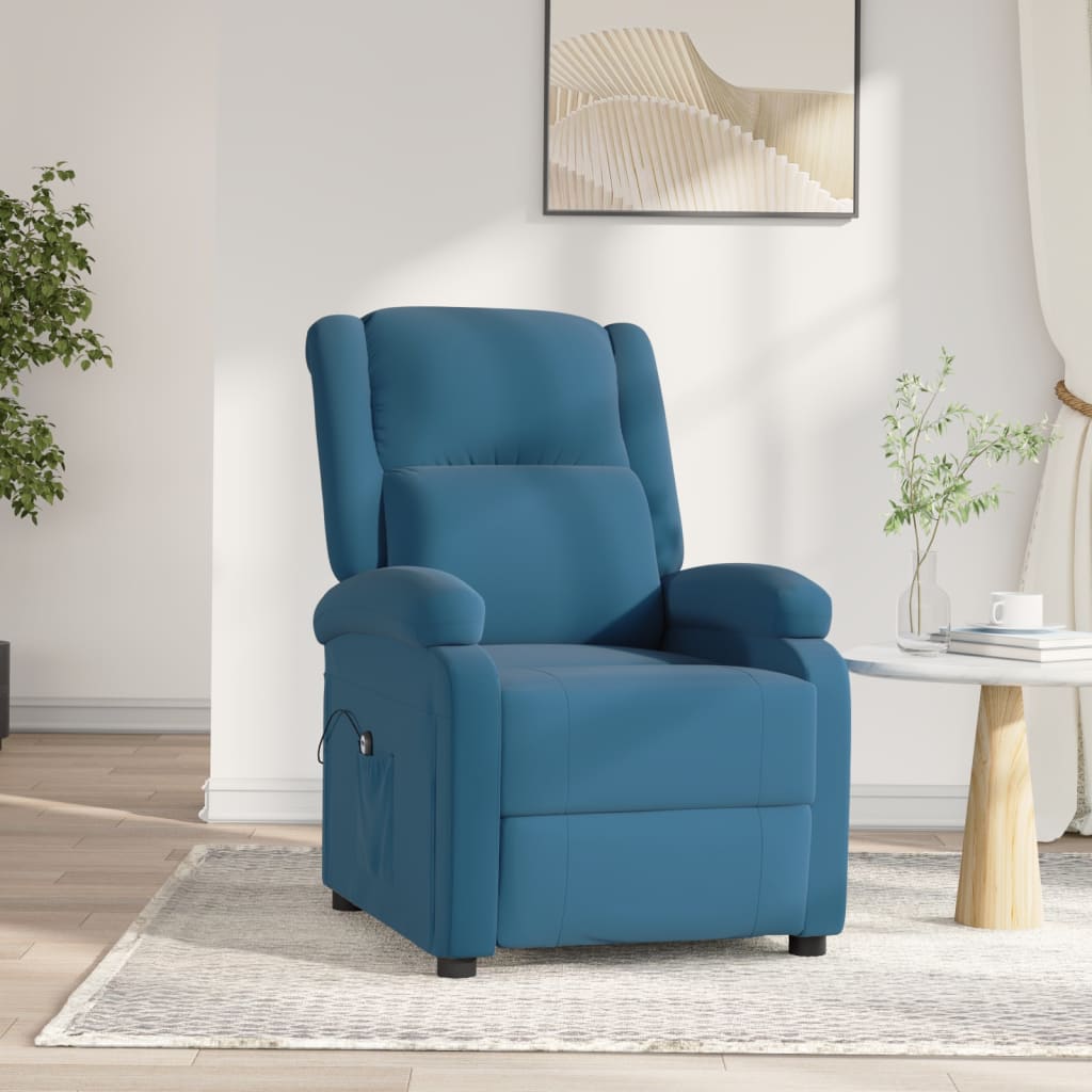vidaXL Relaxsessel Elektrisch Blau Samt