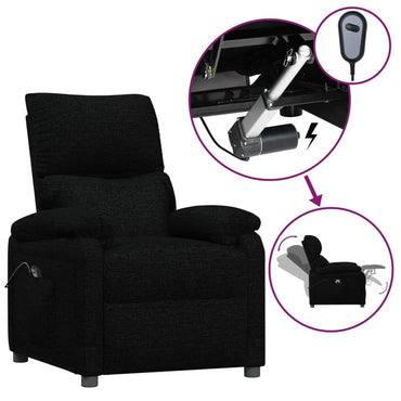 vidaXL Fauteuil relax électrique noir en tissu