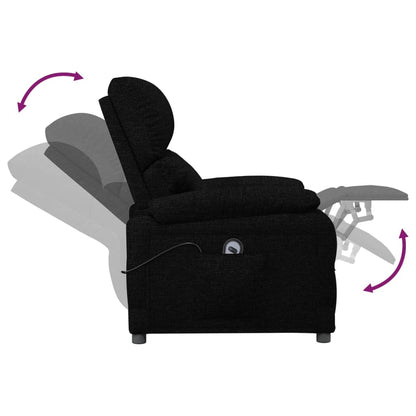 vidaXL Fauteuil relax électrique noir en tissu
