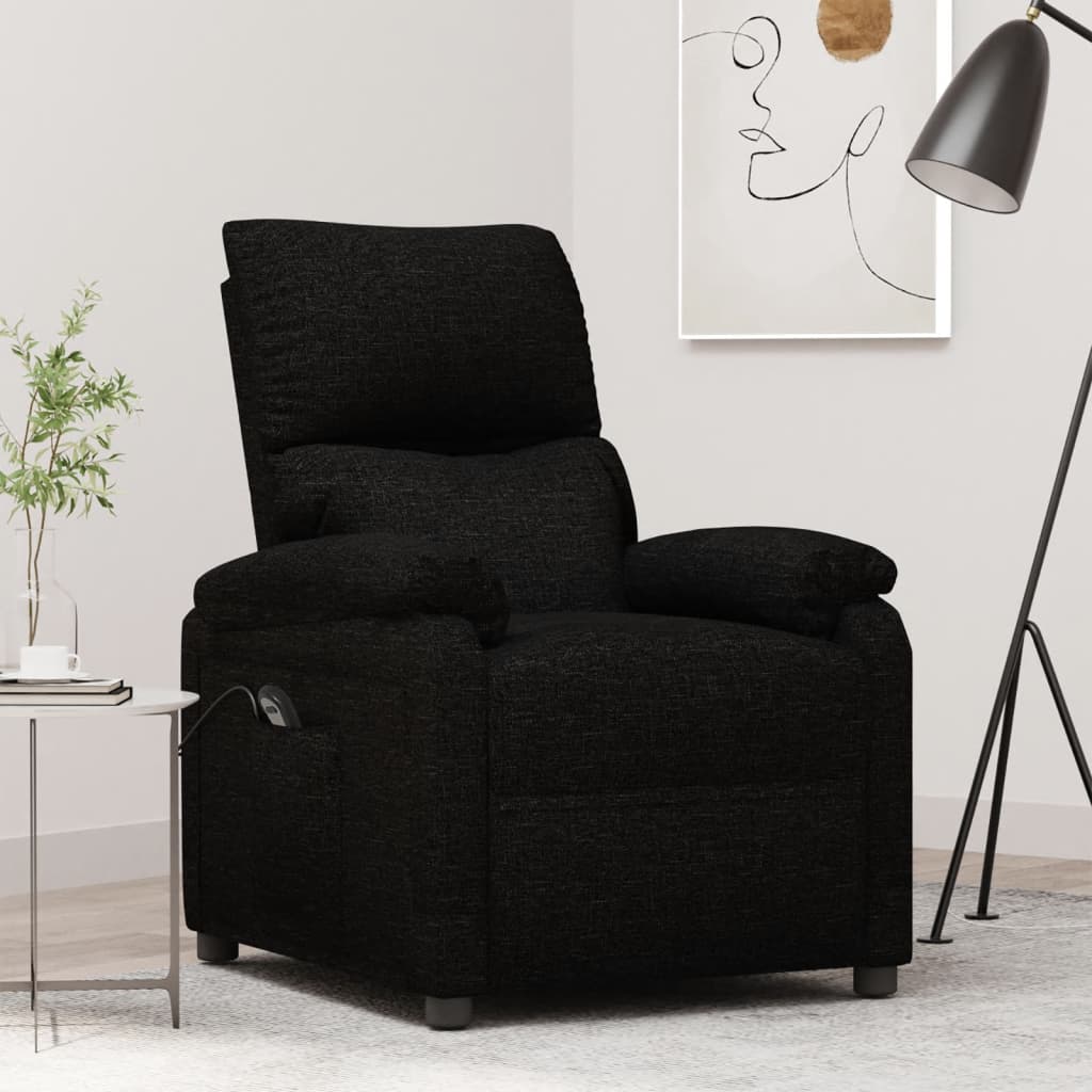 vidaXL Fauteuil relax électrique noir en tissu