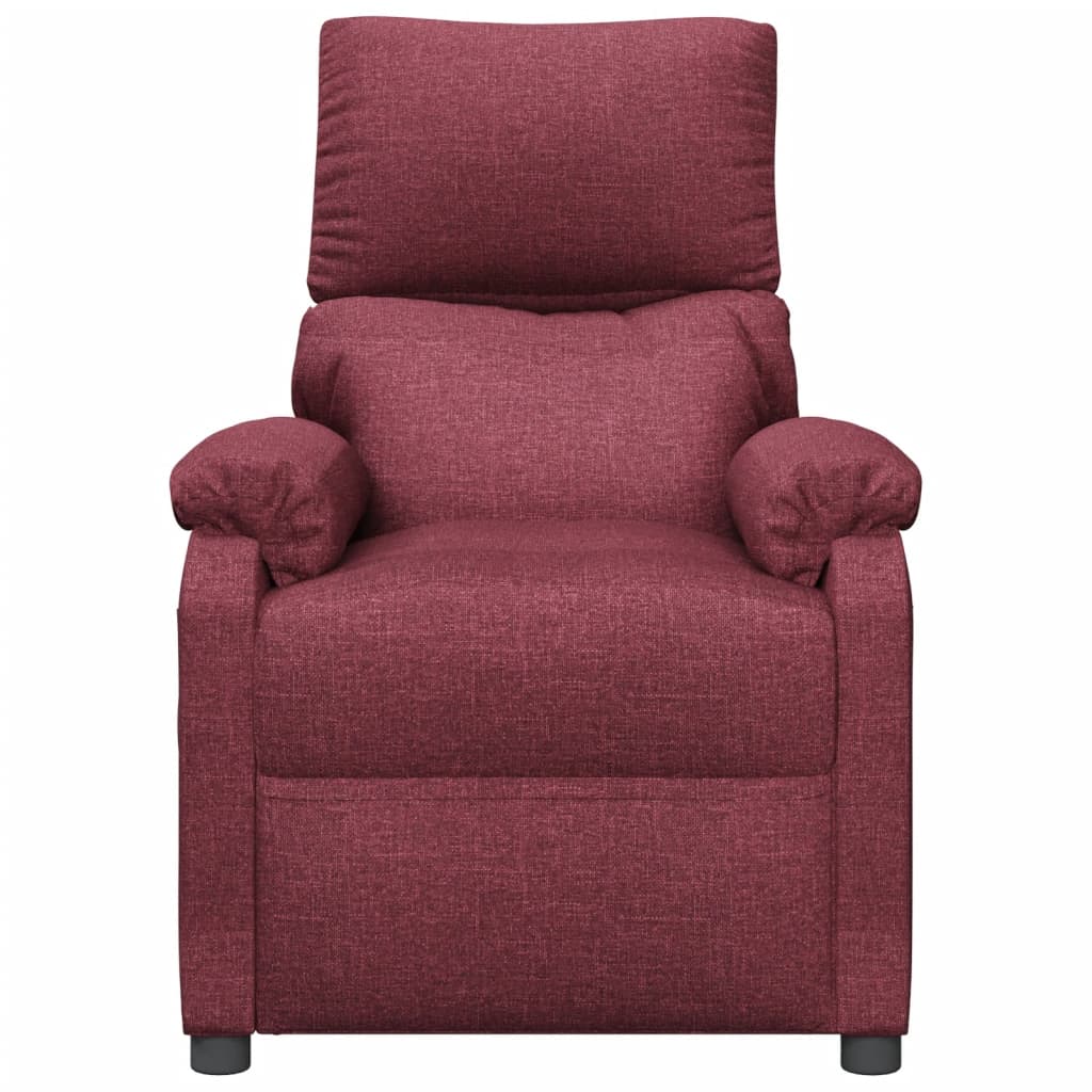 vidaXL Fauteuil relax électrique tissu rouge bordeaux