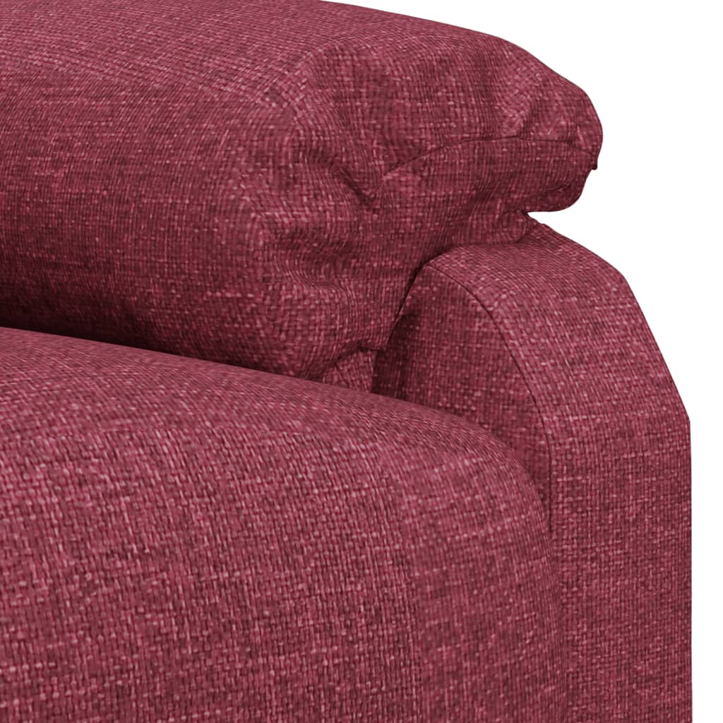 vidaXL Fauteuil relax électrique tissu rouge bordeaux
