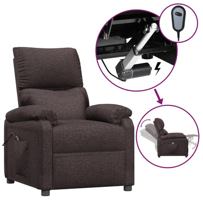 vidaXL Fauteuil relax électrique marron foncé en tissu