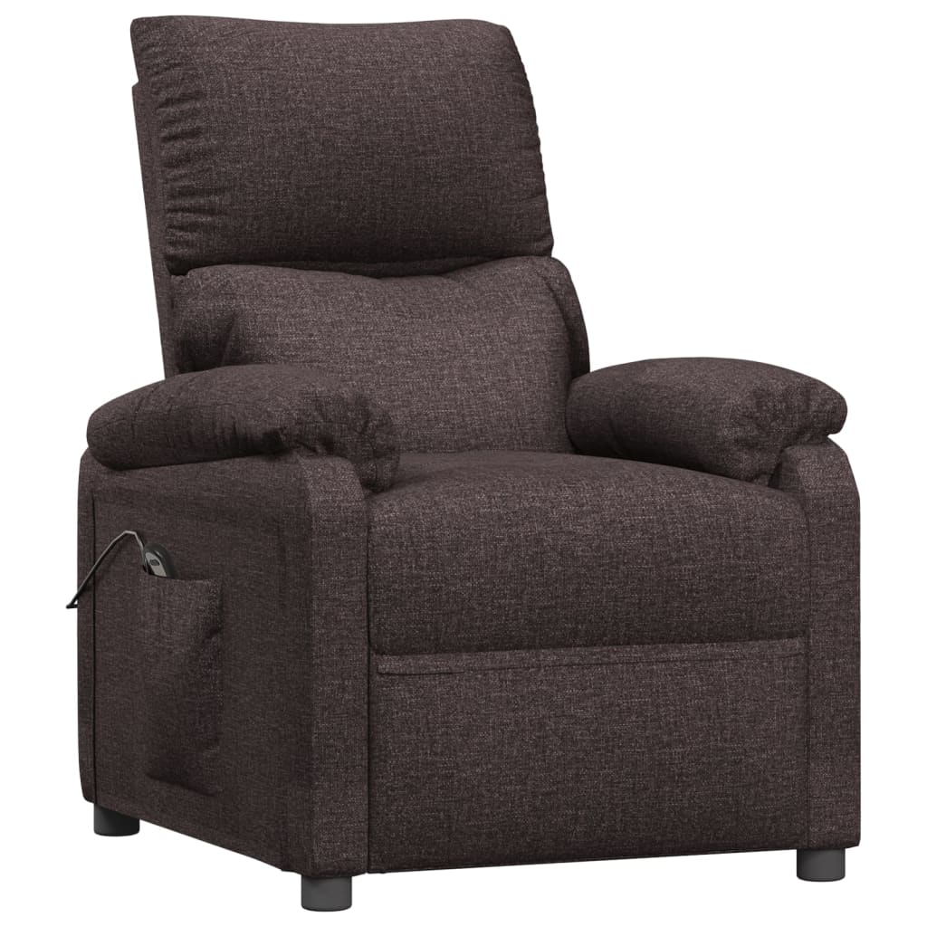 vidaXL Fauteuil relax électrique marron foncé en tissu