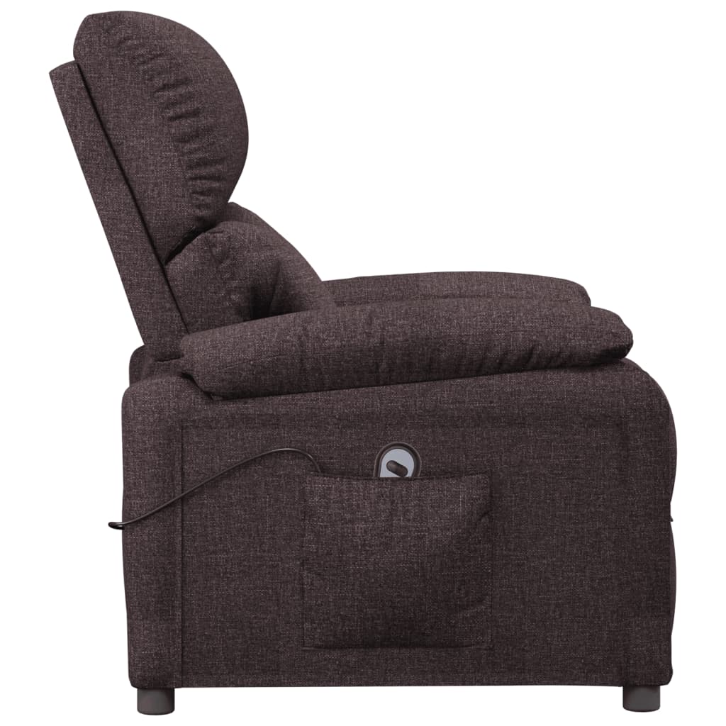 vidaXL Fauteuil relax électrique marron foncé en tissu