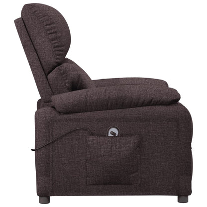 vidaXL Fauteuil relax électrique marron foncé en tissu