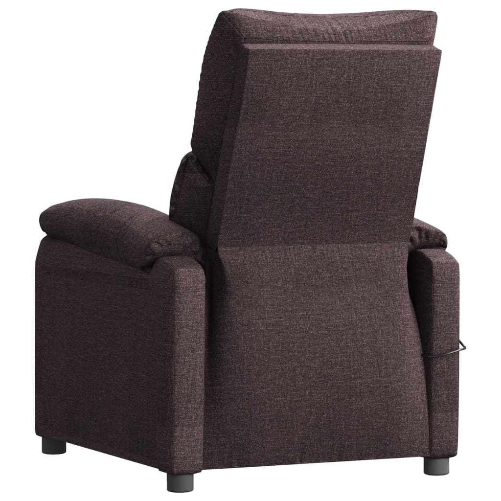 vidaXL Fauteuil relax électrique marron foncé en tissu