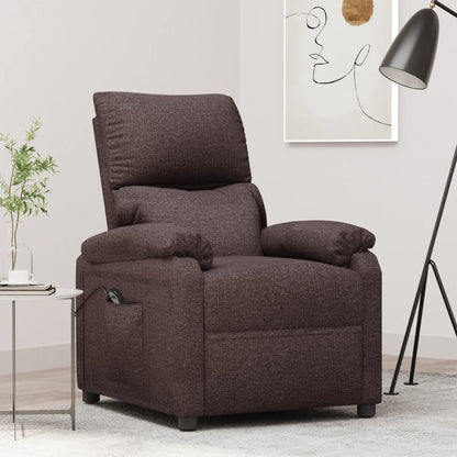 vidaXL Fauteuil relax électrique marron foncé en tissu