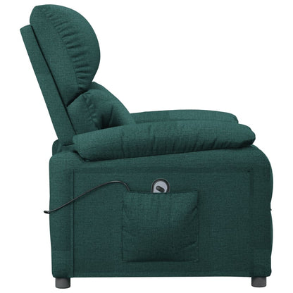vidaXL Fauteuil relax électrique Vert foncé Tissu