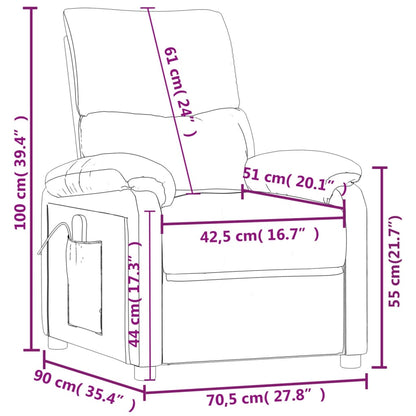 vidaXL Fauteuil relax électrique tissu taupe