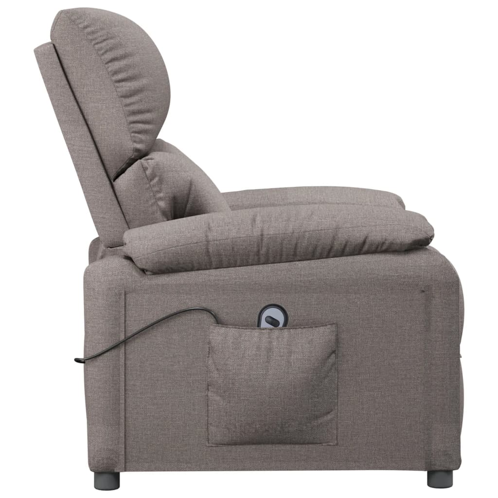vidaXL Fauteuil relax électrique tissu taupe