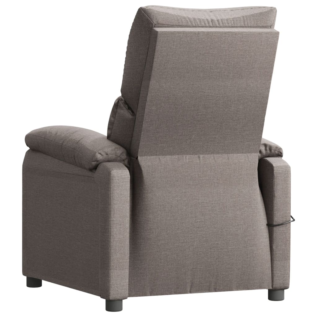 vidaXL Fauteuil relax électrique tissu taupe