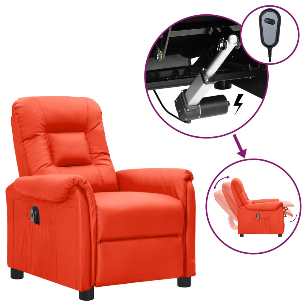 vidaXL Relaxsessel Elektrisch Rot Kunstleder