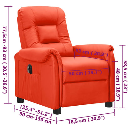vidaXL Relaxsessel Elektrisch Rot Kunstleder