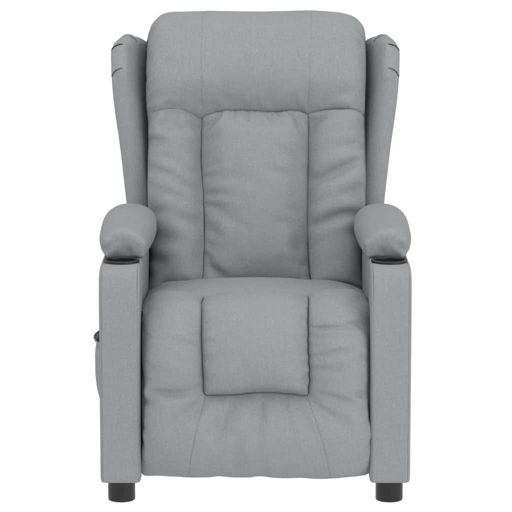 vidaXL Fauteuil relax électrique Gris clair Tissu