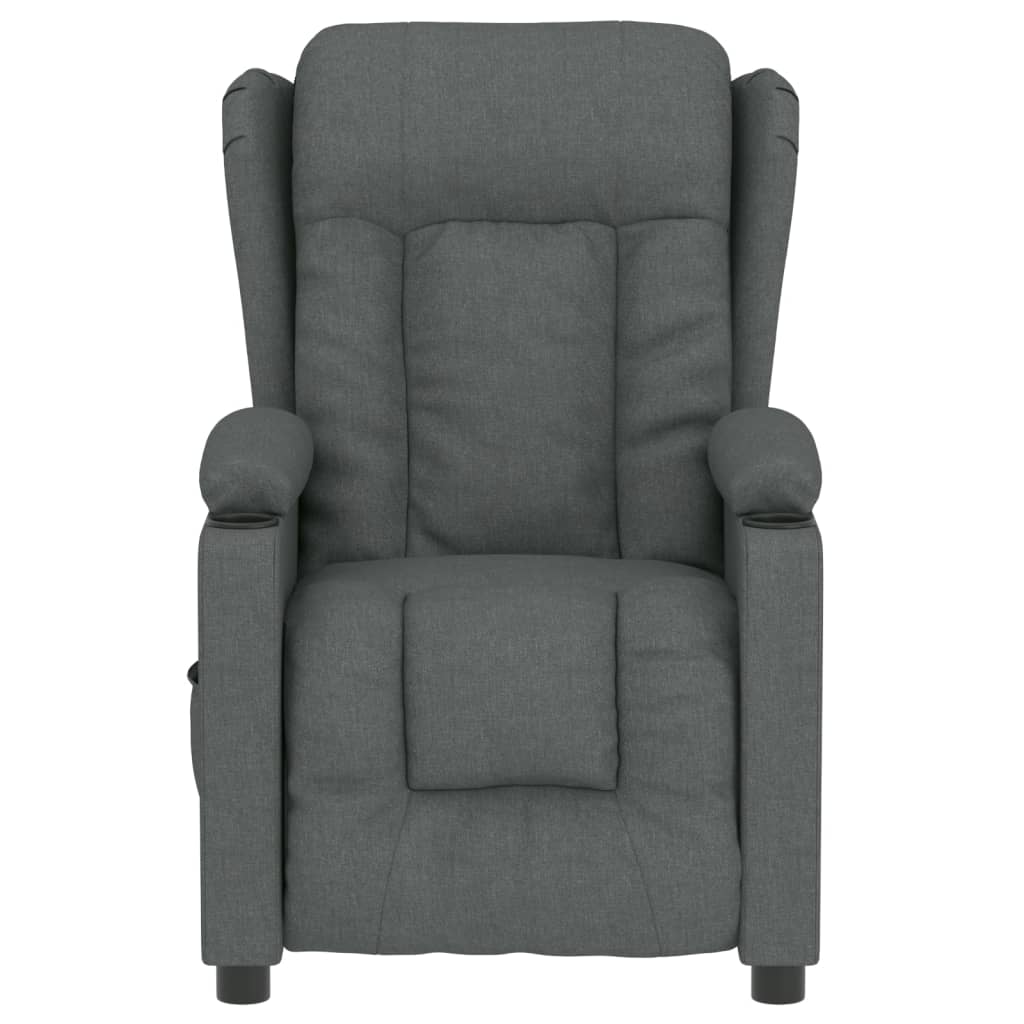 vidaXL Fauteuil relax électrique en tissu gris foncé