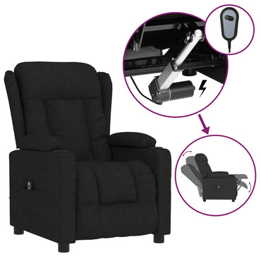 vidaXL Fauteuil relax électrique noir en tissu