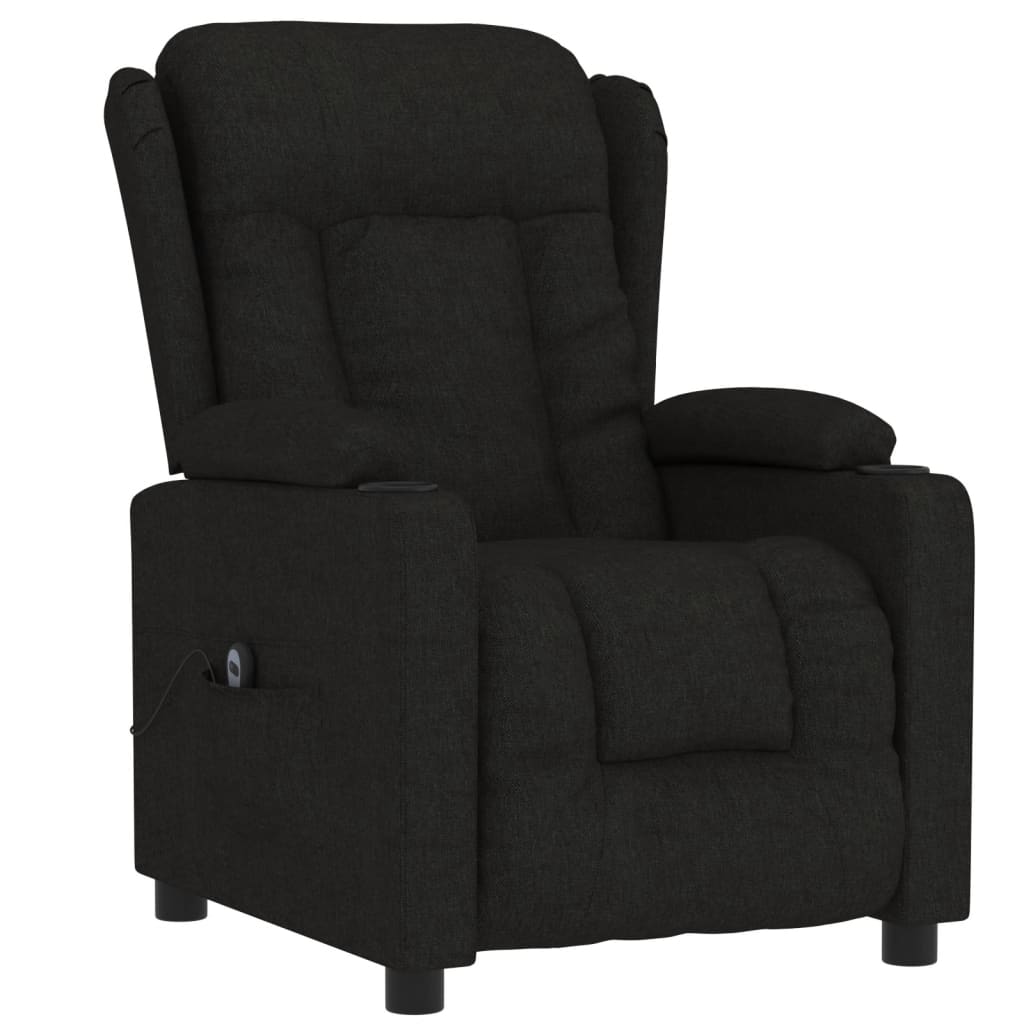 vidaXL Fauteuil relax électrique noir en tissu